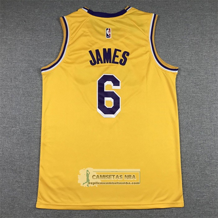 Camiseta Los Angeles Lakers LeBron James NO 6 Icon 2022-23 Amarillo
